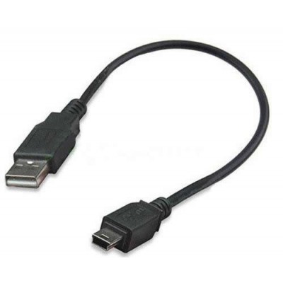 USB mini laidas (2.0, tipas A / mini B) - juodas, 20 cm