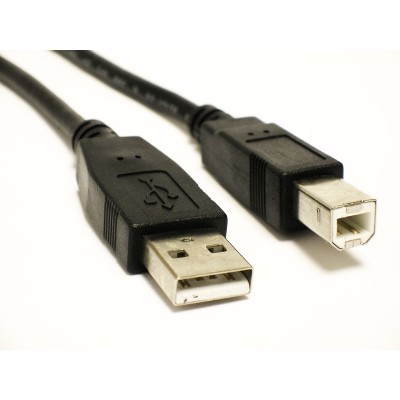 USB laidas (2.0, tipas A / B) - juodas, 1,8 m