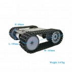 Aliumininė vikšrinė roboto važiuoklė (193x163x60mm)