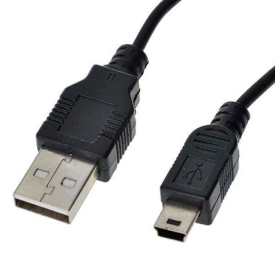 USB mini laidas (2.0, tipas A / mini B) - juodas, 1,8 m