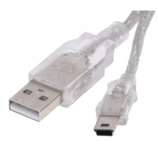 USB mini laidas (tipas A / mini B) - permatomas