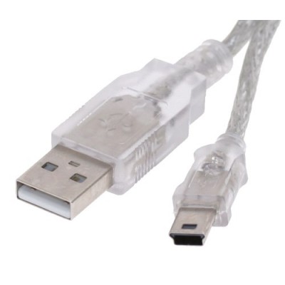 USB mini cable (2.0, type A / mini B) -  transparent
