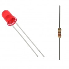 Red matte 5mm LED with resistor